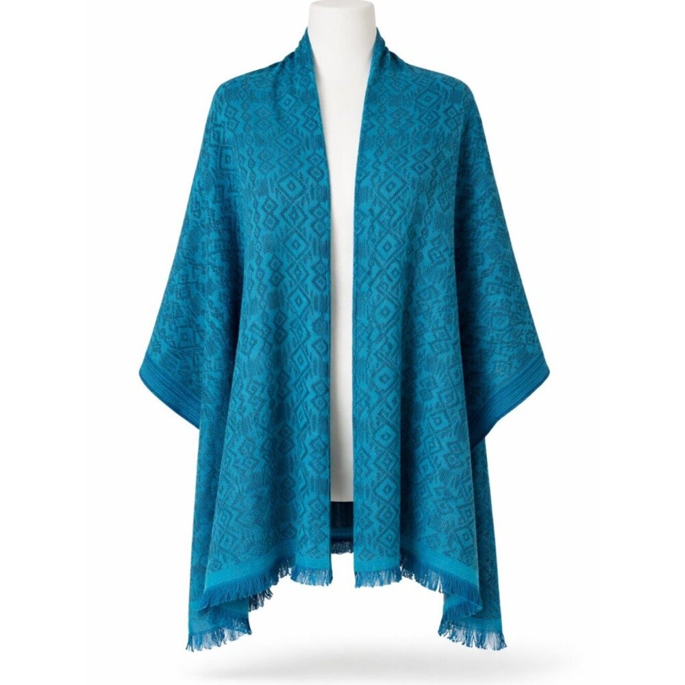 Pashmina Style Scarf/Wrap Blue and Green EUC
